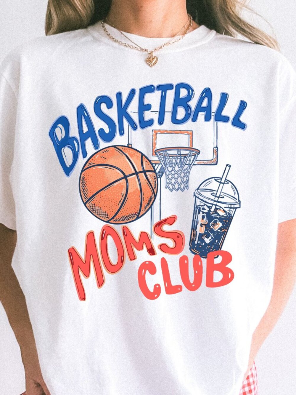Basketball Moms Club T-Shirt Funny Retro Game Day Graphic Tee Mom Life Shirt